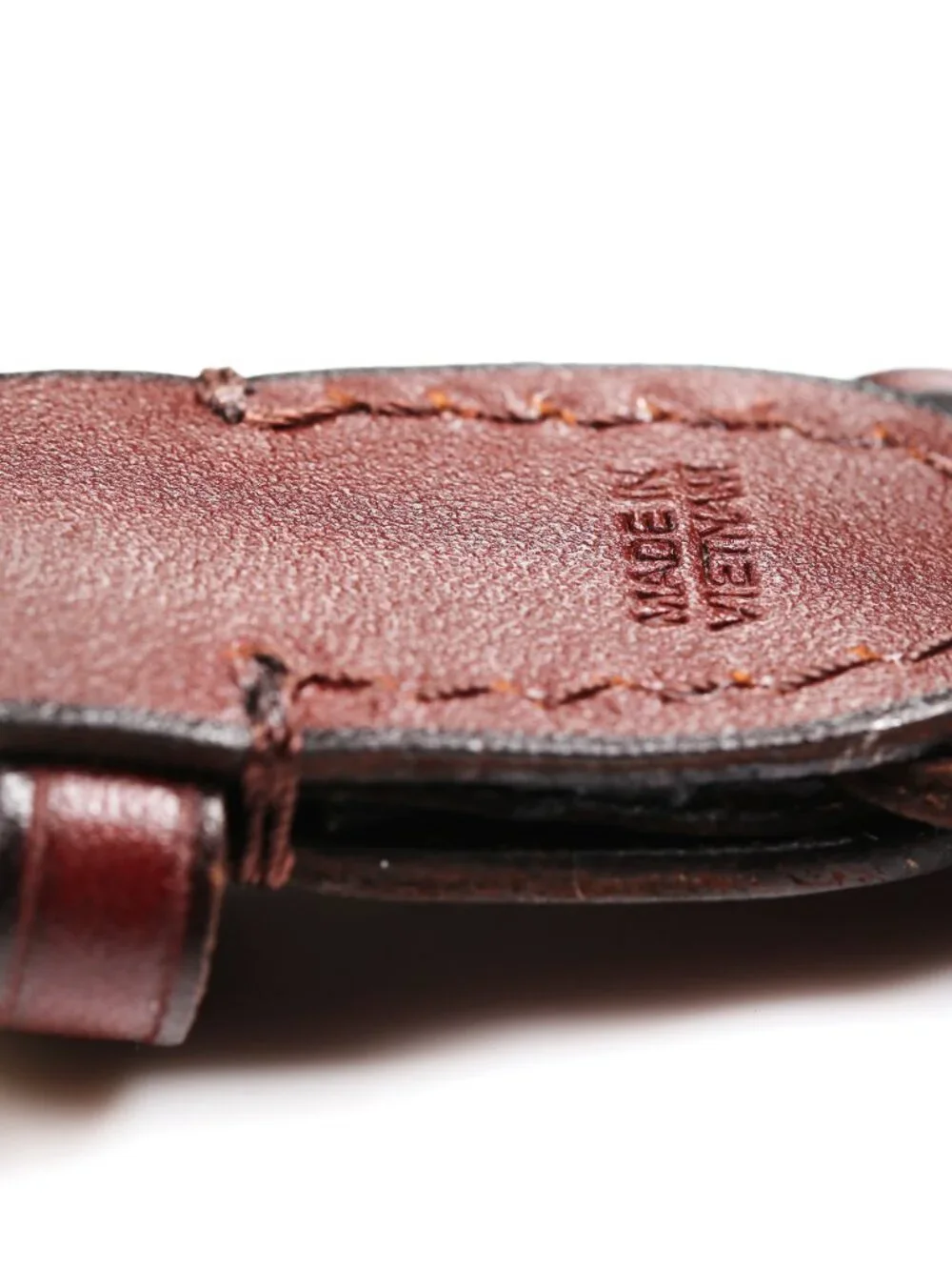 NWT Polo Ralph Lauren Braided Brown Leather Keychain Key Fob Gold Tone